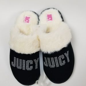 Juicy Couture Black Slippers Size Small